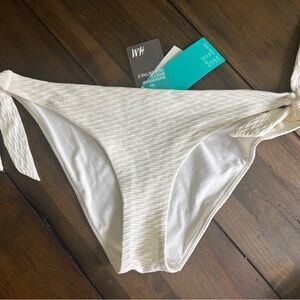 H&M White swim bikini bottoms 12/L